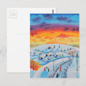 Winterstadsnam met winterkunst winterlandschap briefkaart (Voorkant / Achterkant)