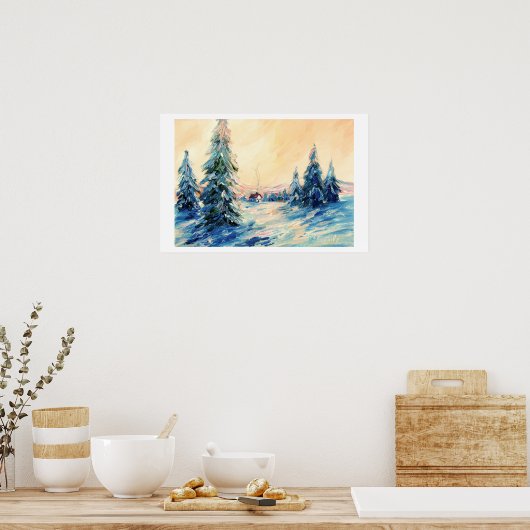 Winterstenen in druk poster (Keuken)