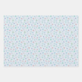 Wintersterren Snowflakes Multicolor Retro geïnspir Inpakpapier Vel (Voorkant)