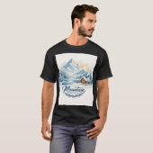 Winterstilte: Besneeuwde berghut T-shirt (Voorkant volledig)