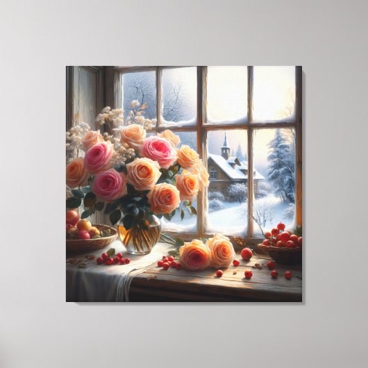 winterstilte bloeit canvas afdruk (Voorkant)