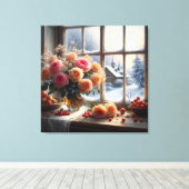 winterstilte bloeit canvas afdruk (Insitu (Houten vloer))