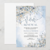 Winterstoffige blauwe bloemen ivoor rozen voeden v kaart (Voorkant / Achterkant)