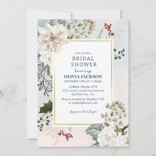 Winterstoffige blauwe sneeuw in verliefd Vrijgezel Kaart (Voorkant)