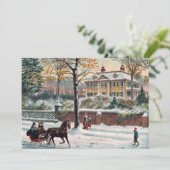  Winterstraat Vrolijk Kerstfeest Feestdagenkaart (Staand voorkant)