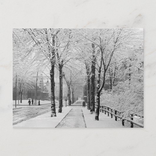 Winterstraatbeeld, 1910 briefkaart (Voorkant)