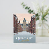 Winterstraatbeeld van Quebec City Briefkaart (Staand voorkant)