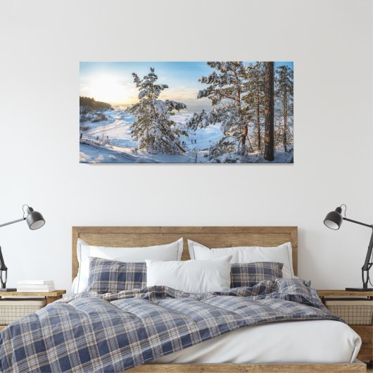 Winterstrand bij het Oostzee-zee Canvas Afdruk (Insitu (Slaapkamer))