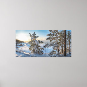 Winterstrand nabij de Oostzee Canvas Afdruk