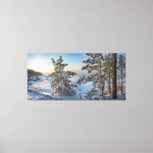 Winterstrand nabij de Oostzee Canvas Afdruk (Voorkant)
