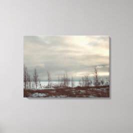 Winterstrand Scene Wall Art Canvas Afdruk