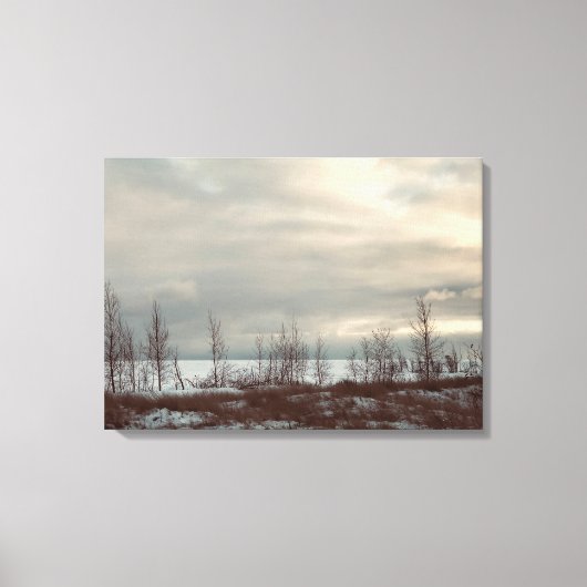 Winterstrand Scene Wall Art Canvas Afdruk (Voorkant)