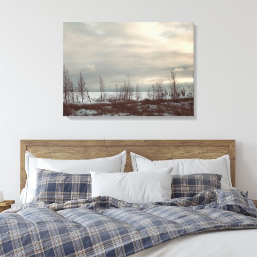 Winterstrand Scene Wall Art Canvas Afdruk (Insitu (Slaapkamer))