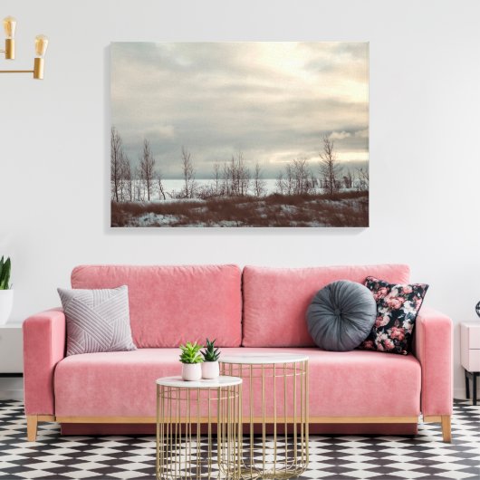 Winterstrand Scene Wall Art Canvas Afdruk (Insitu (Woonkamer))