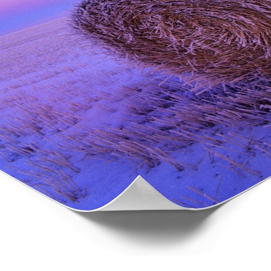 Winterstrobalen nabij Cartwright North Poster (Hoek)