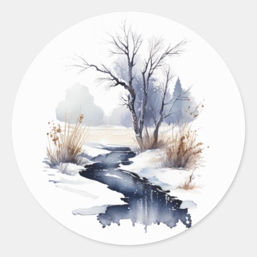 Winterstroom Ronde Stickers #3 (Voorkant)