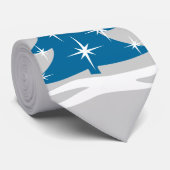 WinterStropdas Blauwe kerstboom Festive Holiday St Stropdas (Opgerold)