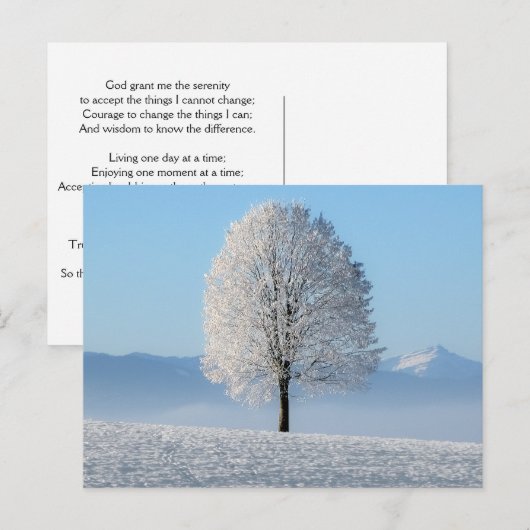 winterstructuur Serenity Prayer Briefkaart (Voorkant / Achterkant)