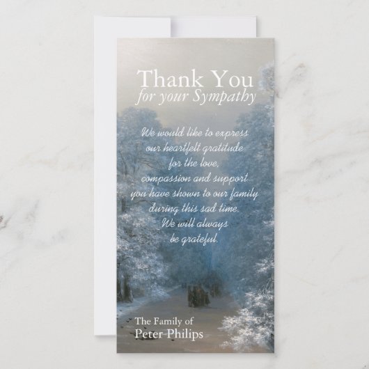 Wintersympathie Dank u fotokaart Bedankkaart (Voorkant)