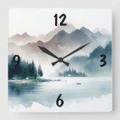 wintertafereel vierkante klok (Voorkant)