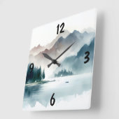 wintertafereel vierkante klok (Hoek)