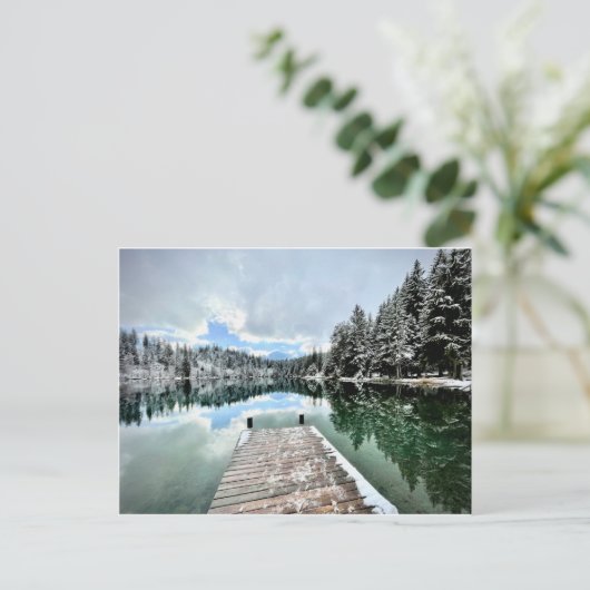 Wintertag am Crestasee in Flims Briefkaart (Staand voorkant)