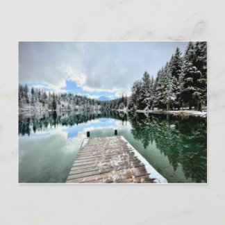 Wintertag am Crestasee in Flims Briefkaart