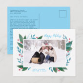 Wintertak en bessen foto vakantie ansichtkaart feestdagenkaart (Voorkant / Achterkant)