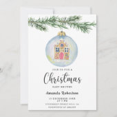 Wintertak met babyshower speelgoed kaart (Voorkant)
