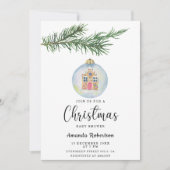 Wintertak met babyshower speelgoed kaart (Voorkant)