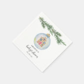 Wintertak met babyshower speelgoed servet (Hoek)