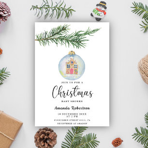 Wintertak met speelgoed-baby shower kaart