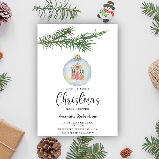 Wintertak met speelgoed-baby shower kaart