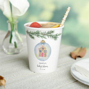 Wintertak met speelgoed baby shower  papieren bekers