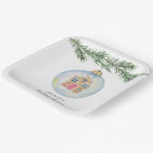 Wintertak met speelgoed-baby shower papieren bordje (Gebogen)