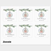 Wintertak met speelgoed - Baby's eerste bibliothee Vierkante Sticker (Vel)