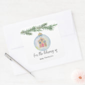 Wintertak met speelgoed - Baby's eerste bibliothee Vierkante Sticker (Envelop)