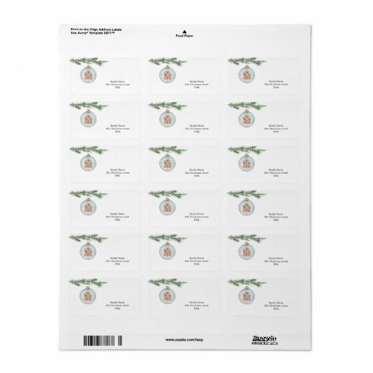 Wintertak met speelgoed etiket (Full Sheet)