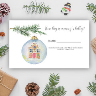 Wintertak met speelgoed Hoe groot is mama's buik Informatiekaartje