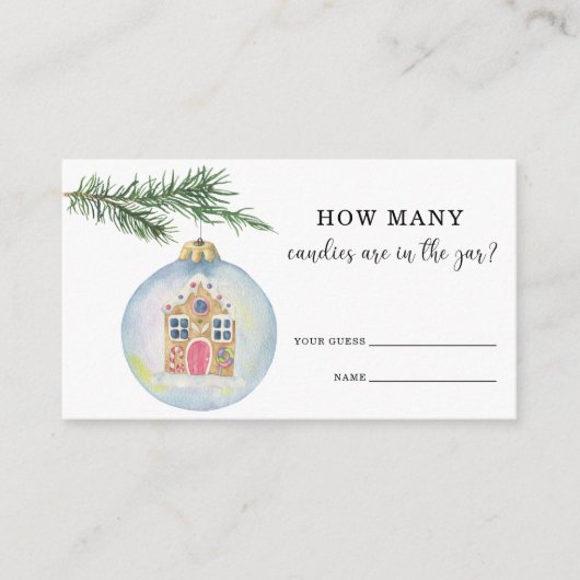 Wintertak met speelgoed - raad eens hoeveel snoepj informatiekaartje (Voorkant)