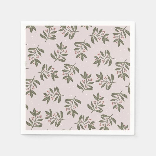 Wintertakken en sneeuw   servet (Voorkant)