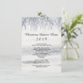 Wintertakken Sneeuw Kerst Diner Menu (Staand voorkant)