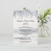 Wintertakken Sneeuw Kerst Diner Menu (Staand voorkant)
