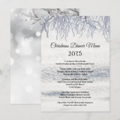 Wintertakken Sneeuw Kerst Diner Menu (Voorkant / Achterkant)