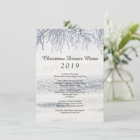 Wintertakken Sneeuwkerstmenu Menu (Staand voorkant)