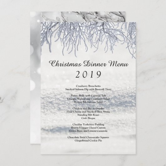 Wintertakken Sneeuwkerstmenu Menu (Voorkant / Achterkant)