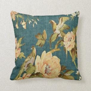 wintertaling, vintage, bloemen, Victoriaans vogel, Kussen