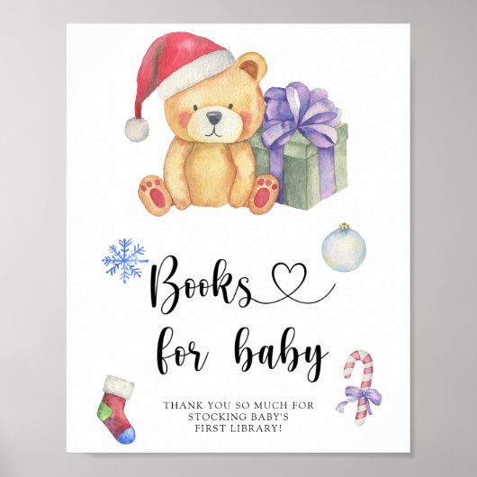 Winterteddybeer, boeken voor baby poster (Voorkant)