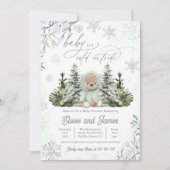 Winterteddybeer Genderneutraal Baby shower Kaart (Voorkant)