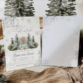 Winterteddybeer Genderneutraal Baby shower Kaart